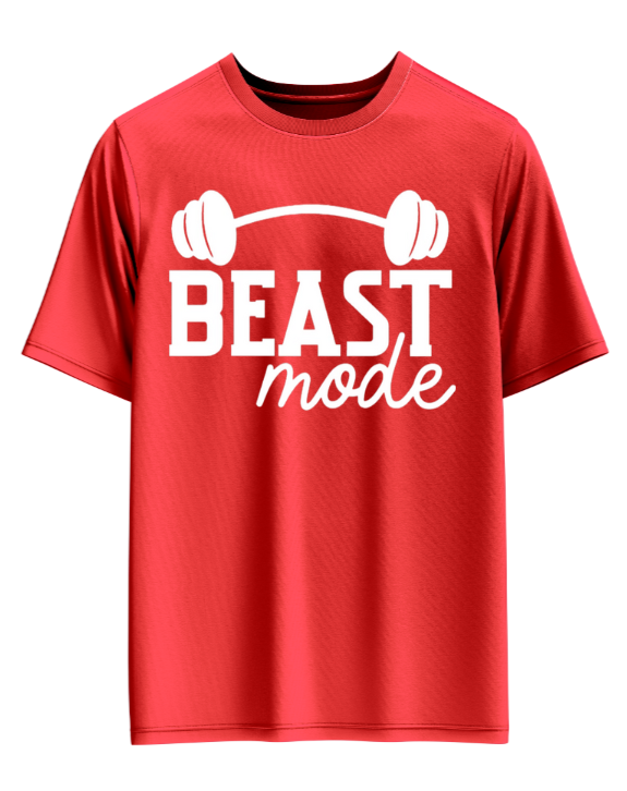 Beast Mode Barbell Tee – Red